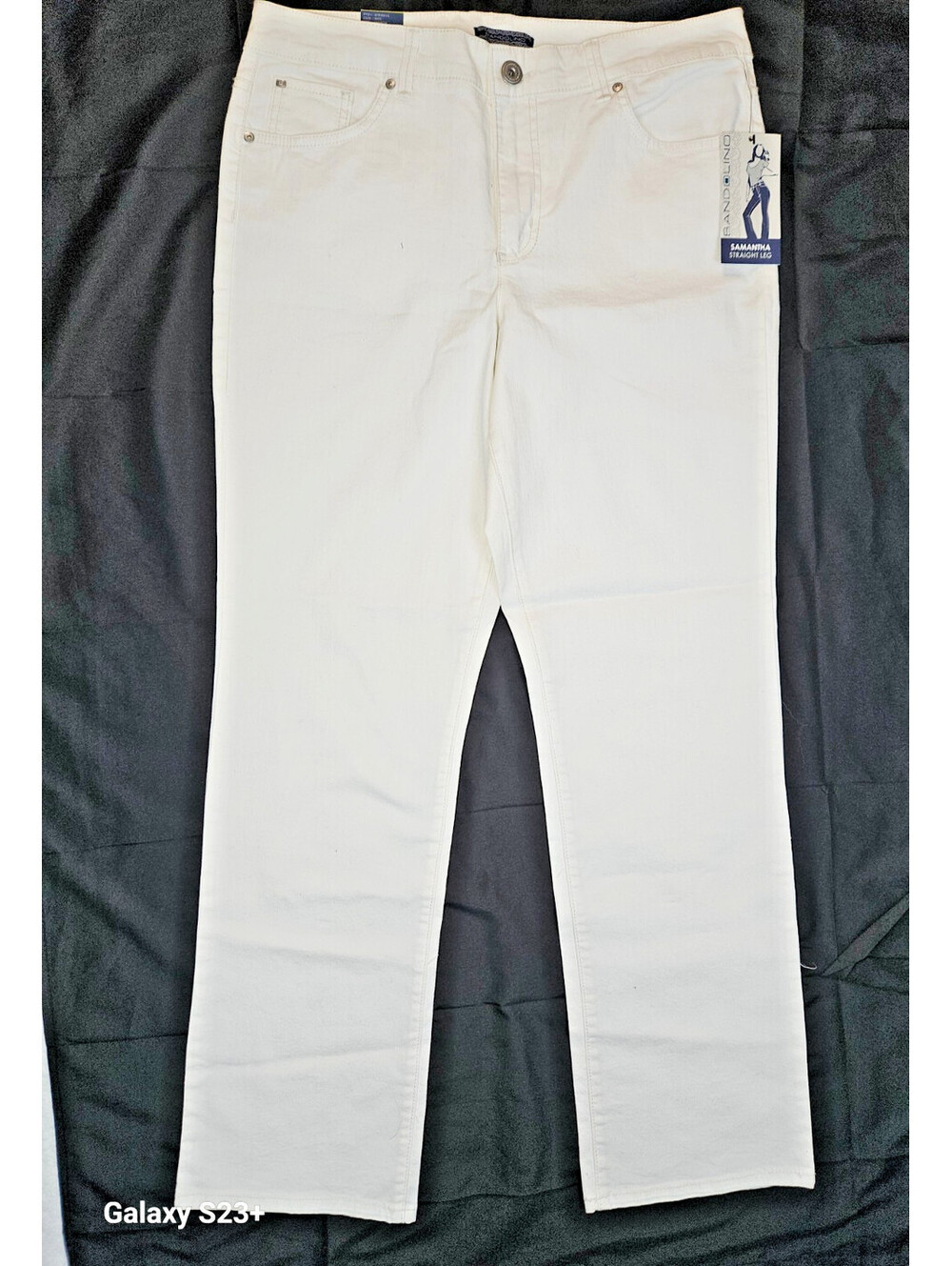 Bandolino Samantha straight leg white denim jeans, womens size 14